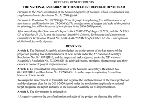 Resolution No. 18/2011/QH13 on terminating the implementation of Resolution