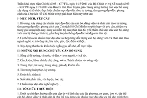 Hướng dẫn 25-HD/BTGTW bổ sung và tổ chức thực hiện chuẩn mực đạo đức
