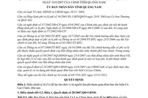 Quyết định 34/2011/QĐ-UBND điều chỉnh phí tham quan Khu bảo tồn biển Cù Lao Chàm