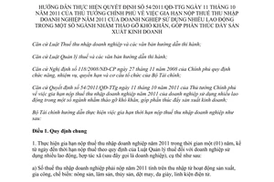 Thông tư 170/2011/TT-BTC hướng dẫn thực hiện Quyết định 54/2011/QĐ-TTg