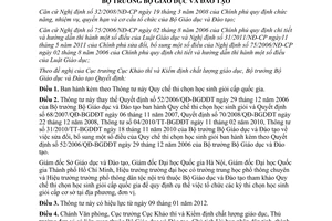 Thông tư 56/2011/TT-BGDĐT Quy chế thi chọn học sinh giỏi cấp quốc gia