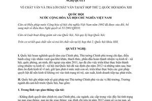 Nghị quyết 21/2011/QH13 chất vấn và trả lời chất vấn tại kỳ họp thứ 2