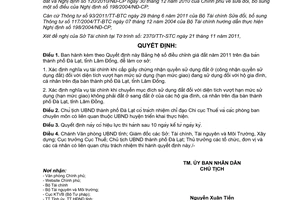 Quyết định 69/2011/QĐ-UBND hệ số điều chỉnh giá đất năm 2011