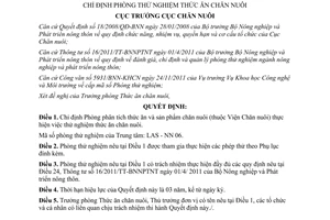 Quyết định 312/QĐ-CN-TACN năm 2011 chỉ định phòng thử nghiệm thức ăn chăn nuôi