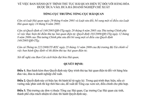Quyết định 2544/QĐ-TCHQ Quy trình thủ tục hải quan điện tử