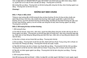 Thông tư 35/2011/TT-BLĐTBXH hướng dẫn công tác Thi đua, Khen thưởng