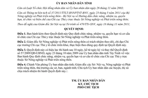 Quyết định 45/2011/QĐ-UBND nhiệm vụ quyền hạn cơ cấu tổ chức cục thú y Tây Ninh