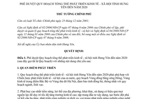 Quyết định 2111/QĐ-TTg phê duyệt Quy hoạch tổng thể phát triển kinh tế