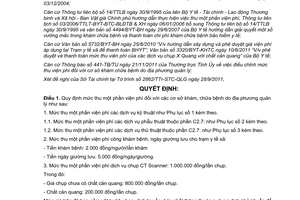 Quyết định 3761/2011/QĐ-UBND quy định mức thu một phần viện phí đối với cơ sở