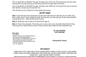 Quyết định 6286/QĐ-BCT Kế hoạch triển khai tiêu chí 4