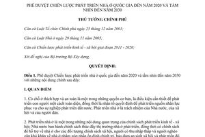 Quyết định 2127/QĐ-TTg phê duyệt Chiến lược phát triển nhà ở quốc gia