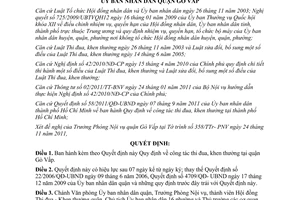 Quyết định 03/2011/QĐ-UBND công tác thi đua, khen thưởng tại quận Gò vấp