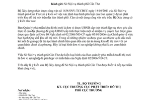 Công văn 07/BXD-PTĐT xác định loại hình của Ban quản lý dự án phát triển khu đô