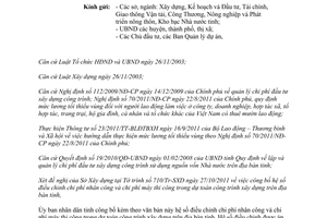 Công văn 3792/UBND-XD công bố hệ số điều chỉnh chi phí nhân công máy thi công