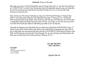 Công văn 10193/BCT-TMMN thực hiện Thông tư 13/2009/TT-BCT xuất nhập khẩu