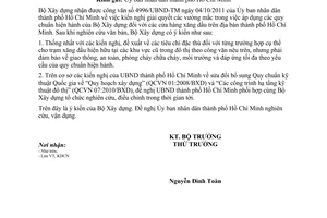 Công văn 2089/BXD-KHCN vướng mắc trong việc áp dụng quy chuẩn hiện hành