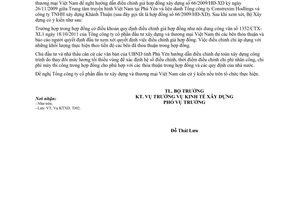 Công văn 199/BXD-KTXD hướng dẫn điều chỉnh giá hợp đồng xây dựng