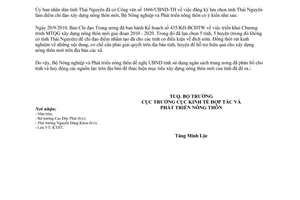 Công văn 5641/BNN-KTHT lựa chọn điểm xây dựng nông thôn mới cấp tỉnh