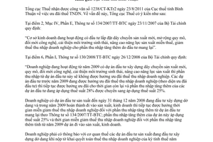 Công văn 4058/TCT-CS ưu đãi thuế thu nhập doanh nghiệp