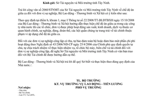 Công văn 3868/LĐTBXH-LĐTL chế độ ăn giữa ca