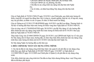 Công văn 1739/SXD-KTKH hướng dẫn điều chỉnh dự toán xây dựng công trình