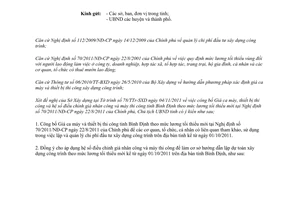 Công văn 3870/UBND-KTN công bố Giá ca máy thiết bị thi công và hệ số điều chỉnh