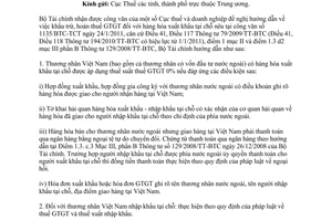 Công văn 15514/BTC-TCT hoàn thuế giá trị gia tăng hàng hóa xuất khẩu