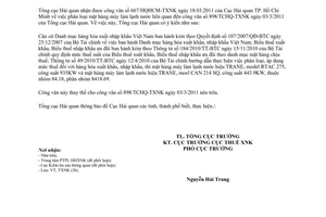 Công văn 5769/TCHQ-TXNK phân loại mặt hàng máy làm lạnh nước