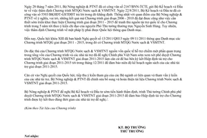 Công văn 3364/BNN-TCTL thẩm định Chương trình mục tiêu Quốc gia Nước sạch