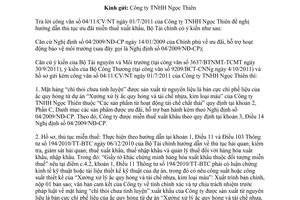 Công văn 15963/BTC-CST hướng dẫn thủ tục ưu đãi miễn thuế xuất khẩu