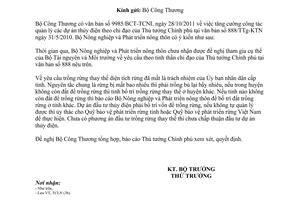Công văn 3454/BNN-TCLN phúc đáp văn bản 9985/BCT-TCNL tăng cường công tác