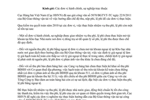 Công văn 2756/CHHVN-KHTC thực hiện Công văn 5070/BGTVT-TC