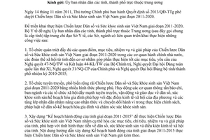 Công văn số 7668/BYT-TCDS 2011 thực hiện Chiến lược Dân số Sức khỏe sinh sản 2011 2020