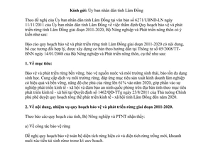 Công văn 3498/BNN-TCLN thẩm định báo cáo quy hoạch bảo vệ và phát triển rừng