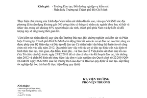 Công văn 591/VKSTC-V9 triển khai đào tạo cử nhân luật văn bằng thứ hai