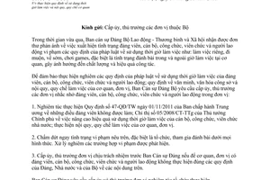 Công văn 53-CV/BCSĐ thực hiện quy định sử dụng thời giờ làm việc và nội quy,