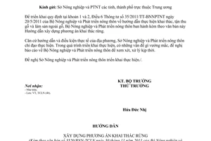 Công văn 3520/BNN-TCLN hướng dẫn xây dựng phương án khai thác rừng 2011