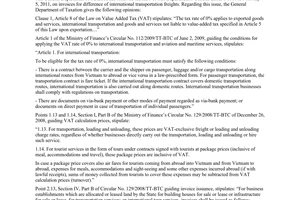Official Dispatch No. 4152/TCT-CS, Tax on difference of international transporta