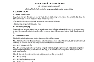 Quy chuẩn kỹ thuật quốc gia QCVN 34:2011/BGTVT về lốp hơi dùng cho ô tô