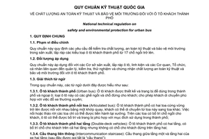 Quy chuẩn kỹ thuật Quốc gia QCVN 10:2011/BGTVT về chất lượng an toàn kỹ thuật và bảo vệ môi trường đối với ô tô khách thành phố do Bộ Giao thông vận tải ban hành