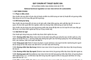 Quy chuẩn kỹ thuật quốc gia QCVN 33:2011/BGTVT về gương chiếu hậu dùng cho xe ô tô