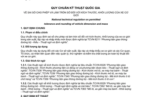 Quy chuẩn kỹ thuật Quốc gia QCVN 12:2011/BGTVT về sai số cho phép và làm tròn số đối với kích thước, khối lượng của xe cơ giới do Bộ Giao thông vận tải ban hành