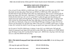 Nghị quyết 06/2011/NQ-HĐND phê chuẩn bổ sung quyết toán Ngân sách tỉnh Sơn La