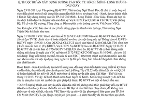 Thông báo 510/TB-BGTVT kết luận của Thứ trưởng Ngô Thịnh Đức về điều chỉnh thiết kế cơ sở đoạn km0 - km4 (dự án thành phần 1), thuộc dự án xây dựng đường cao tốc thành phố Hồ Chí Minh - Long Thành - Dầu Giây do Bộ Giao thông vận tải ban hành