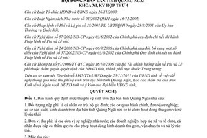 Nghị quyết 37/2011/NQ-HĐND mức thu phí vệ sinh trên địa bàn tỉnh Quảng Ngãi