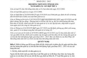 Nghị quyết 36/2011/NQ-HĐND chế độ chính sách lực lượng dân quân tự vệ Quảng Ngãi