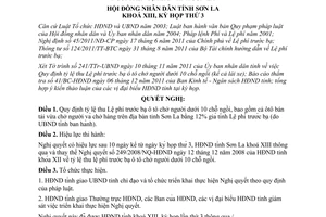 Nghị quyết 10/2011/NQ-HĐND tỷ lệ thu lệ phí trước bạ ô tô chở người