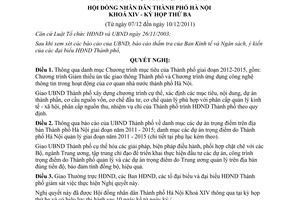 Nghị quyết 11/2011/NQ-HĐND Chương trình mục tiêu và danh mục dự án trọng điểm