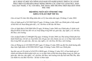Nghị quyết số 34/2011/NQ-HĐND khuyến khích xã hội hóa giáo dục y tế thể thao Phú Thọ