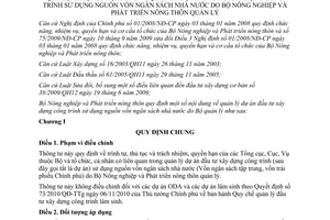 Thông tư 84/2011/TT-BNNPTNT quản lý dự án đầu tư xây dựng công trình